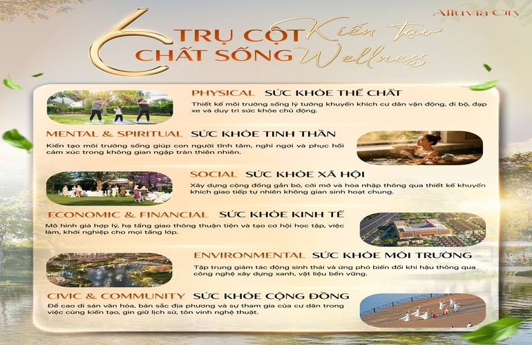 🌿 6 TRỤ CỘT TẠO NÊN CHẤT SỐNG WELLNESS TẠI ALLUVIA CITY